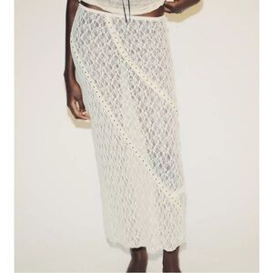 Zara White Lace Skirt | Poshmark