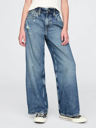 Kids Low Rise Stride Wide-Leg Jeans | Gap (US)