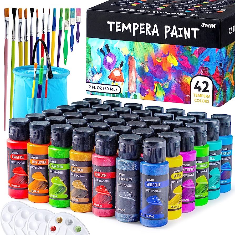 JOYIN Washable Paint for Kids 42PCS - Non-Toxic Kids Paint - Tempera Paint Set (2 oz Each), Liqui... | Amazon (US)