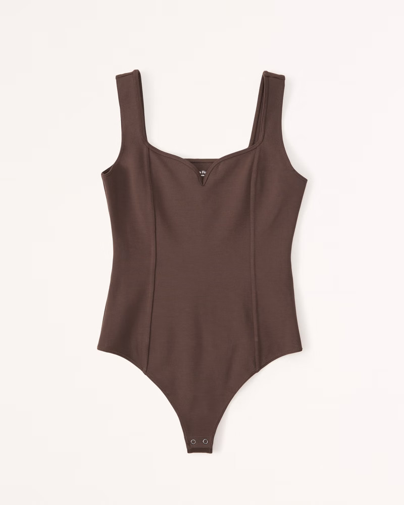 Women's Ponte Sweetheart Bodysuit | Women's Tops | Abercrombie.com | Abercrombie & Fitch (UK)