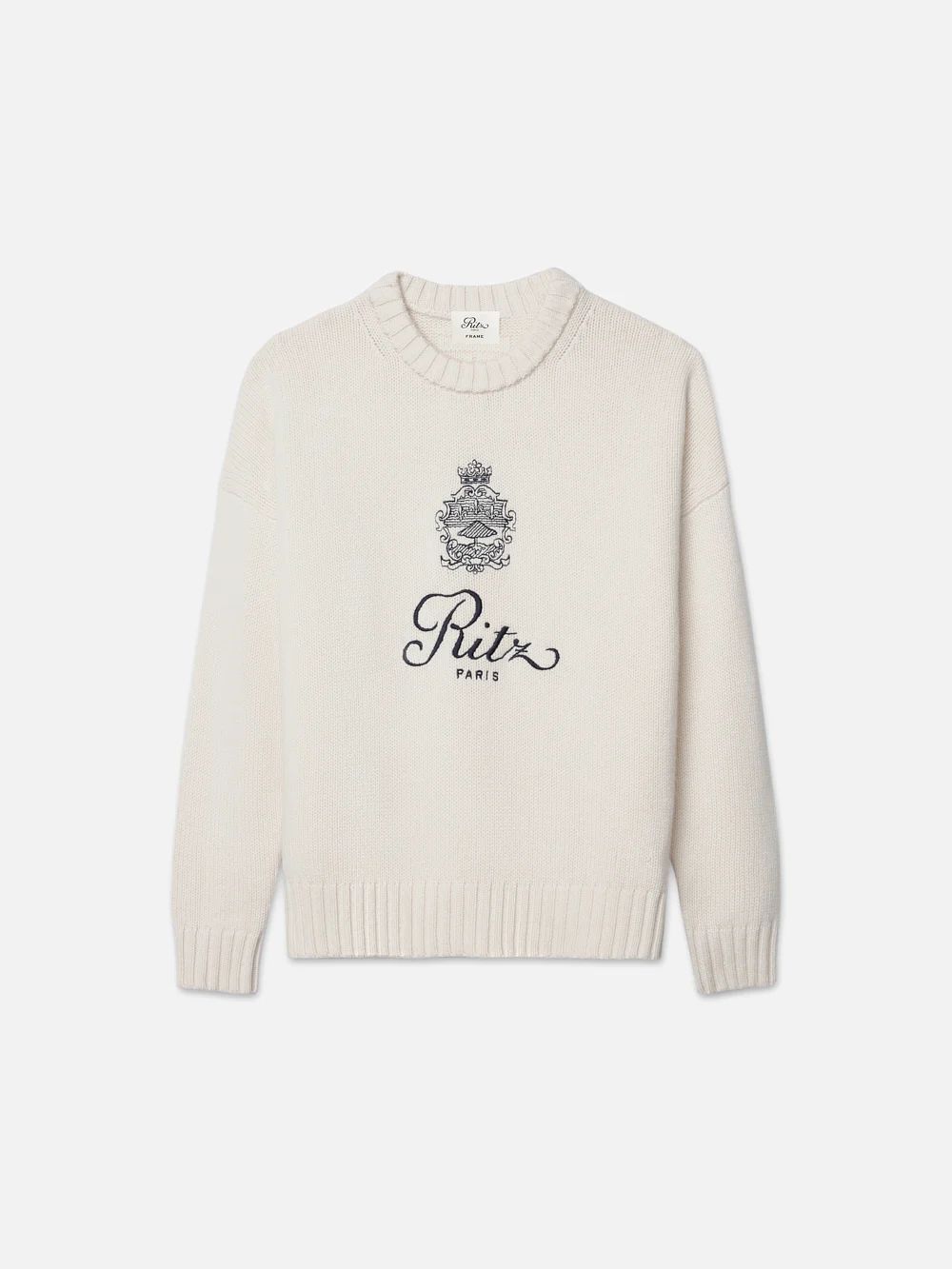 Ritz Unisex Cashmere Sweater  in  Off White | Frame Denim