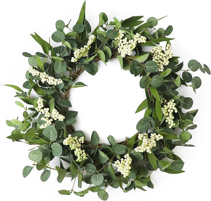 High Quality: The 20" front door wreath is made of high-quality materials. The maintains a green ... | Amazon (US)