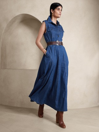 Petite Vivo Denim Maxi Dress | Banana Republic (US)