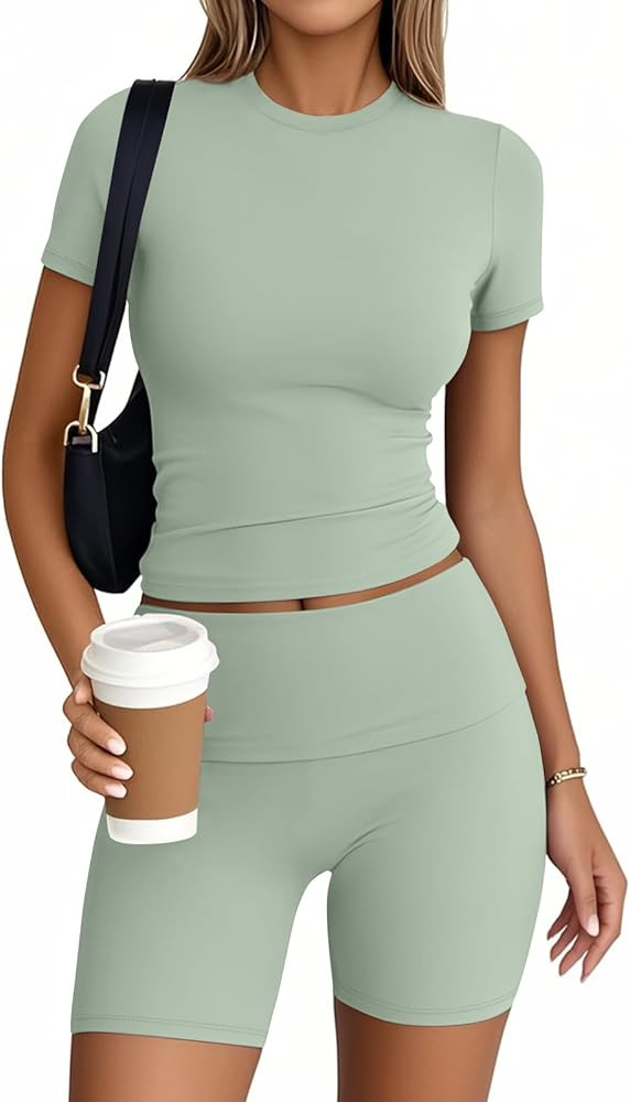 Trendy Queen 2 Piece Summer Cute Workout Sets Gym Short Set Pilates Yoga Outfits Going Out Spring... | Amazon (US)