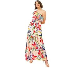 Flying Tomato Off Shoulder Bohemian Maxi Dress - Off Shoulder Ethnic Floral Print Sundress with Wais | Amazon (US)