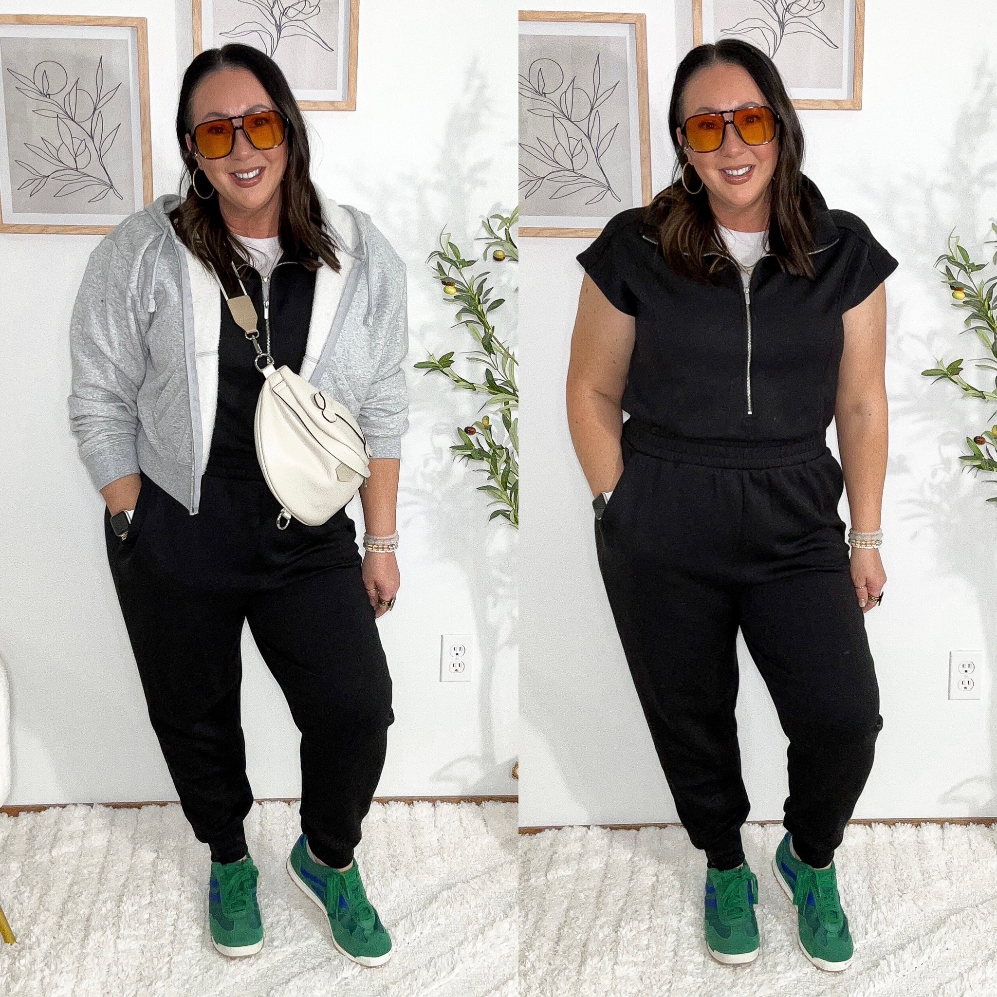 The perfect jumpsuit does exist! New scubaknit jumpsuit from Walmart! Wearing a large. Sizes already selling out! XL cropped hoodie. Sneakers run true to size. Bag and sunnie faves from Amazon! 

#LTKPlusSize #LTKMidsize #LTKootd