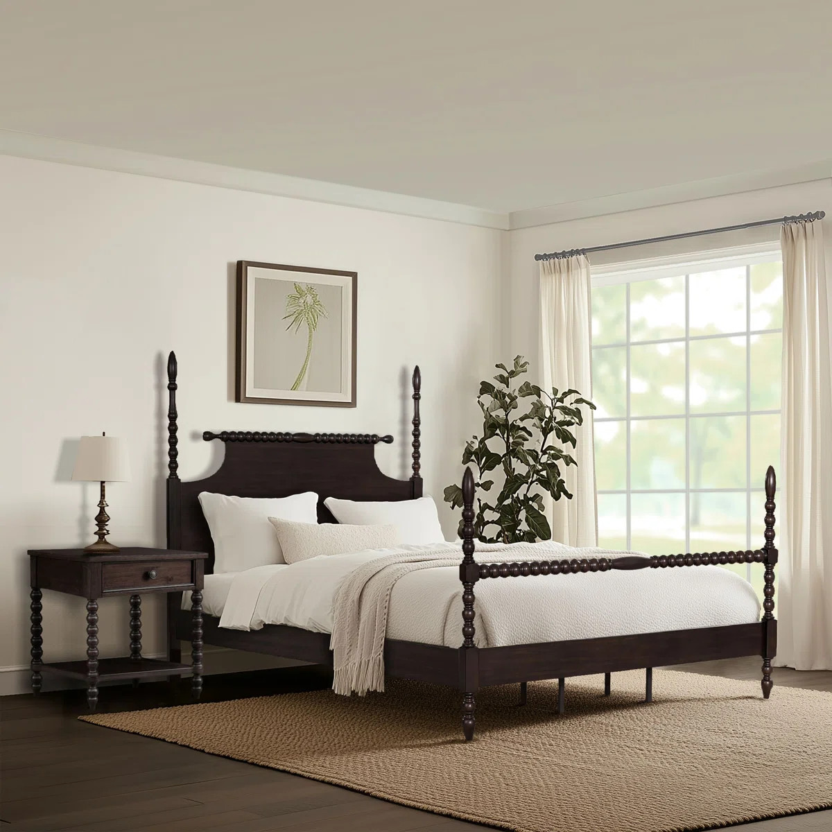 Beckett Solid Wood Low-Profile Bed Frame with Spindle Design | Wayfair North America