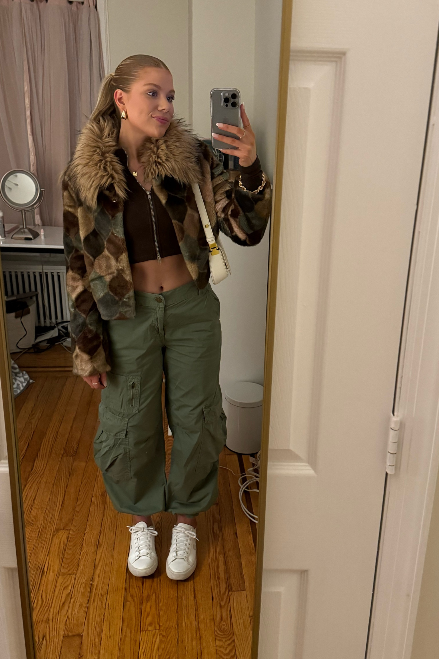 Fun night out OOTD! Love these green cargos with a cropped fur coat!

#LTKSeasonal #LTKfindsunder100 #LTKstyletip