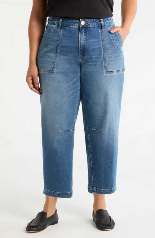 KUT from the Kloth Ashton High Waist Crop Barrel Jeans in Prosperous at Nordstrom, Size 20W | Nordstrom