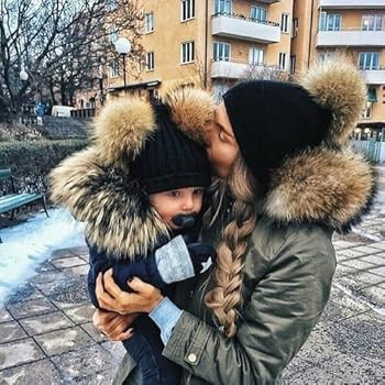 oenbopo 2PCS Parent-Child Hat Winter Warmer, Baby Hat/Women Hat, Mother & Baby Knit Hat Beanie Wi... | Amazon (US)