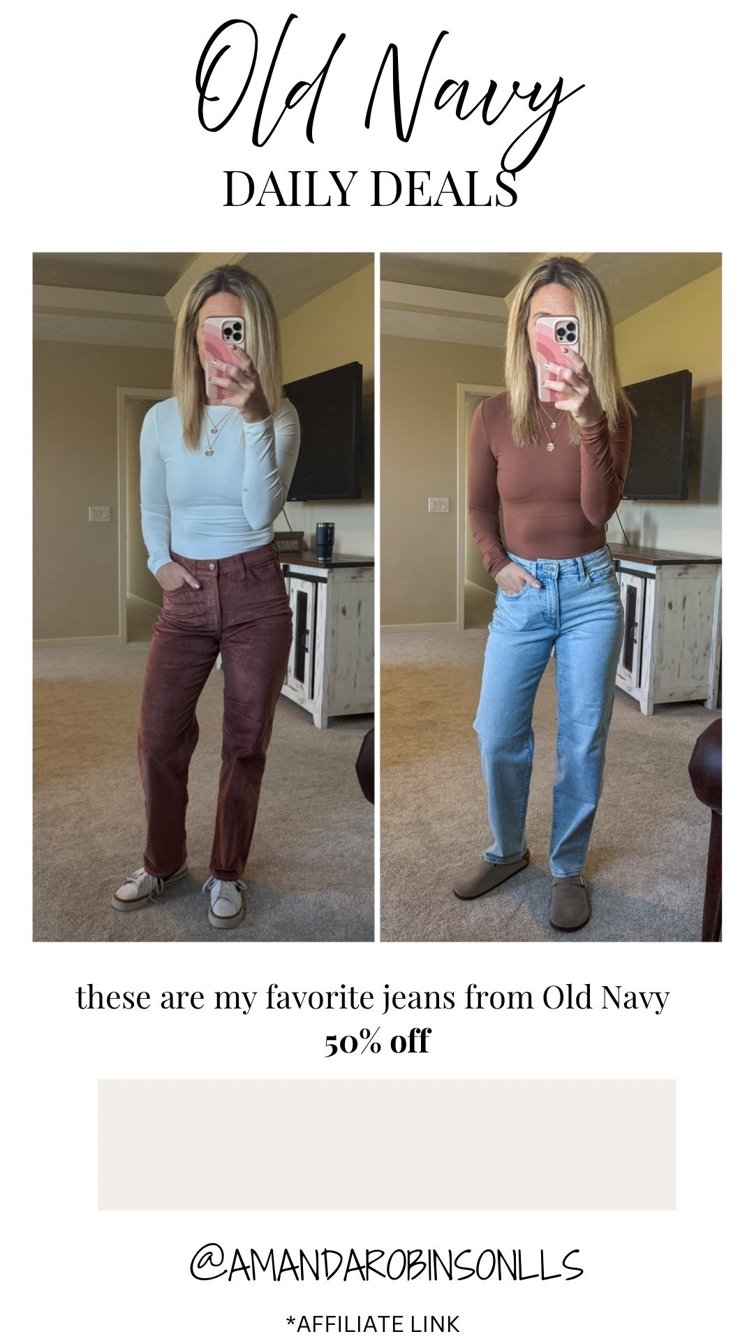 Old navy daily deals
50% off everything 

#LTKSaleAlert