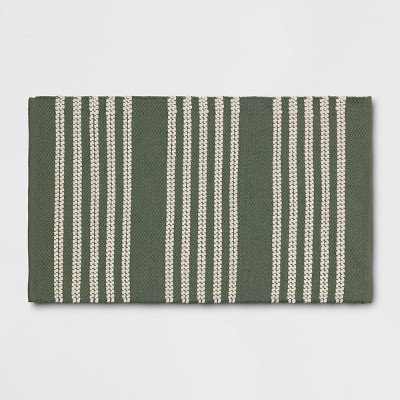 30"x50" Striped Handmade Woven Rectangular Hand-Loom Outdoor Area Rug Green - Threshold™ design... | Target