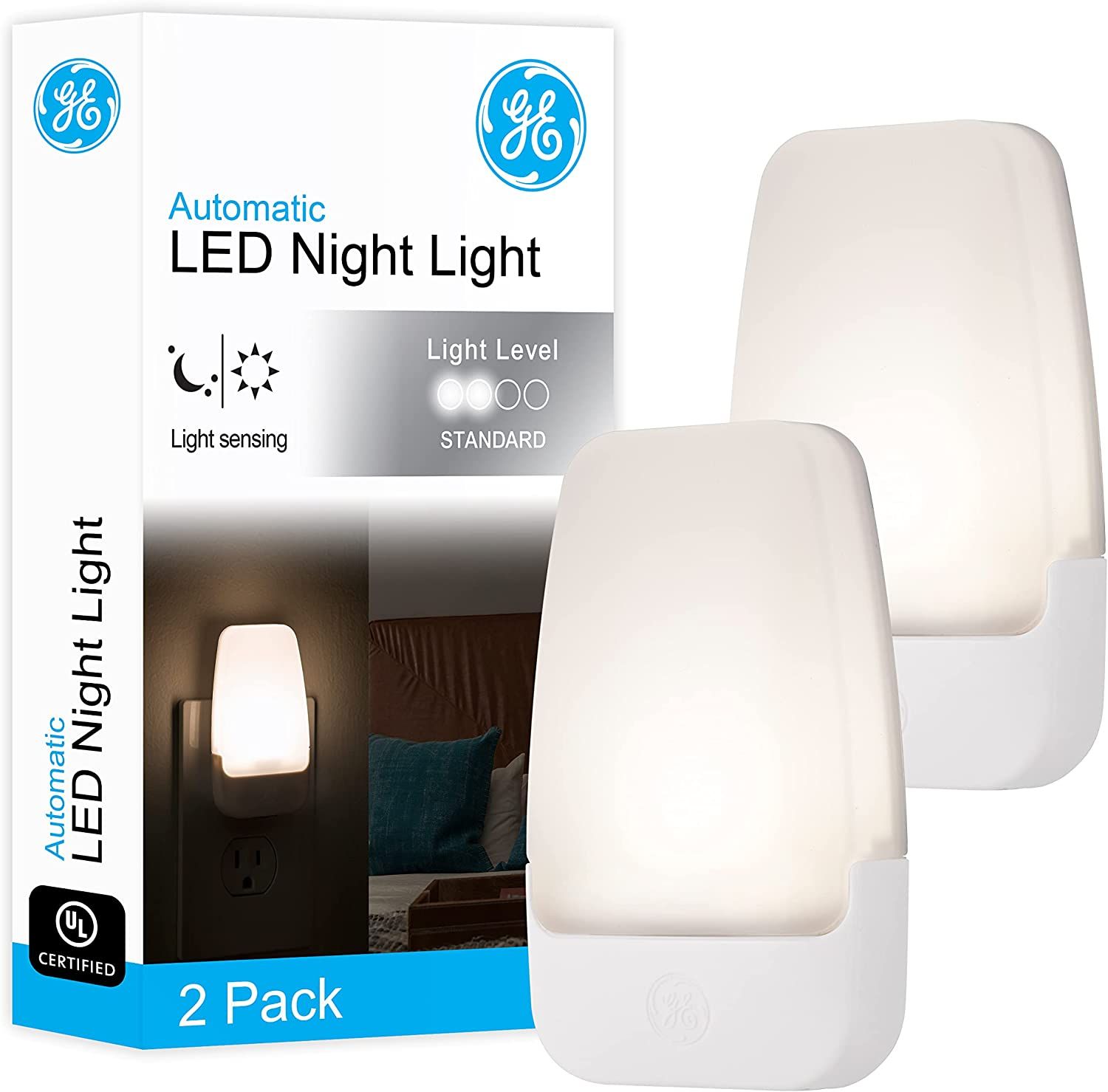 GE LED Night Light, Plug-in, Dusk to Dawn Sensor, Warm White, UL-Certified, Energy Efficient, Ide... | Amazon (US)