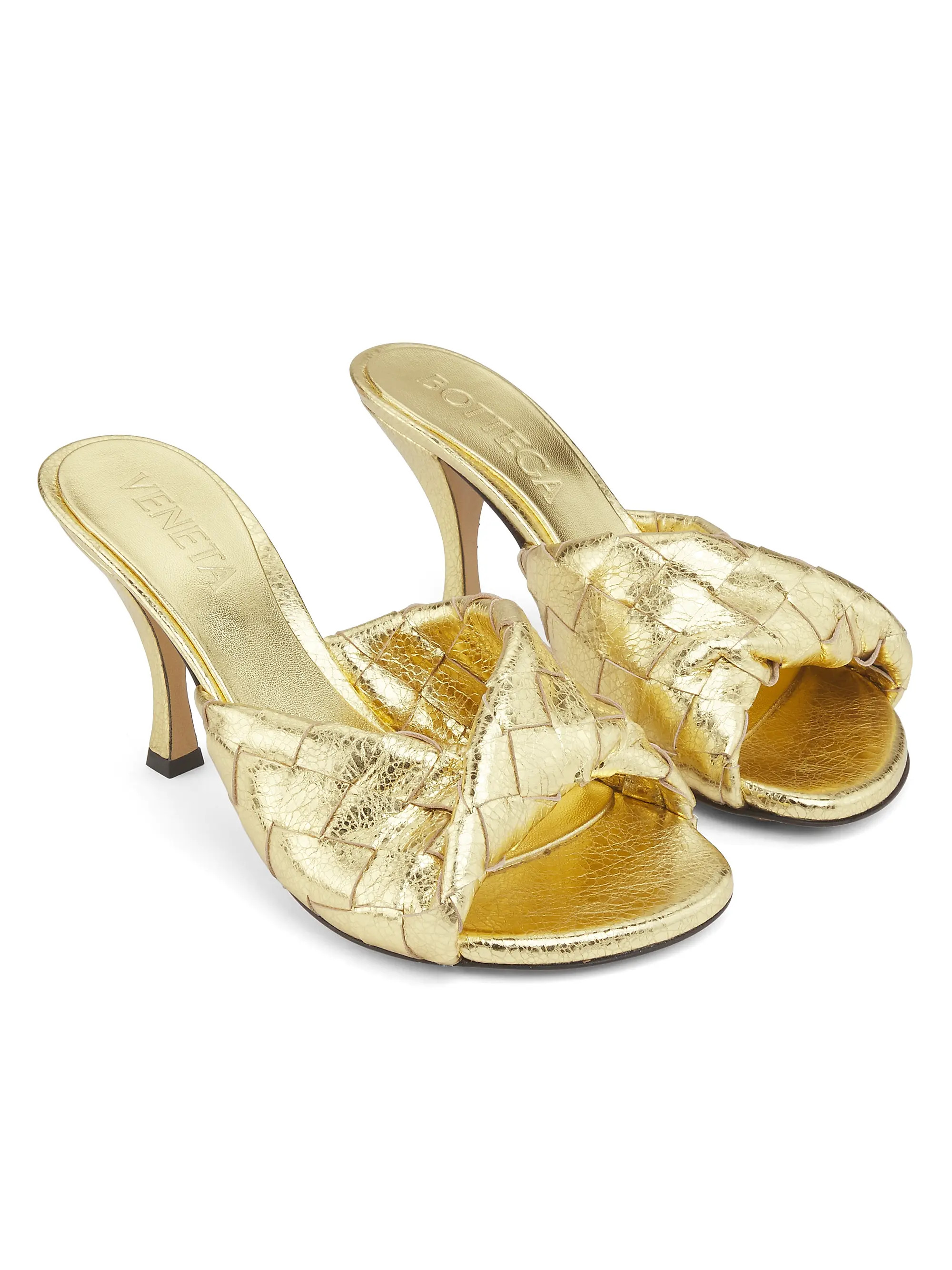 Blink 80MM Metallic Intrecciato Leather Sandals | Saks Fifth Avenue