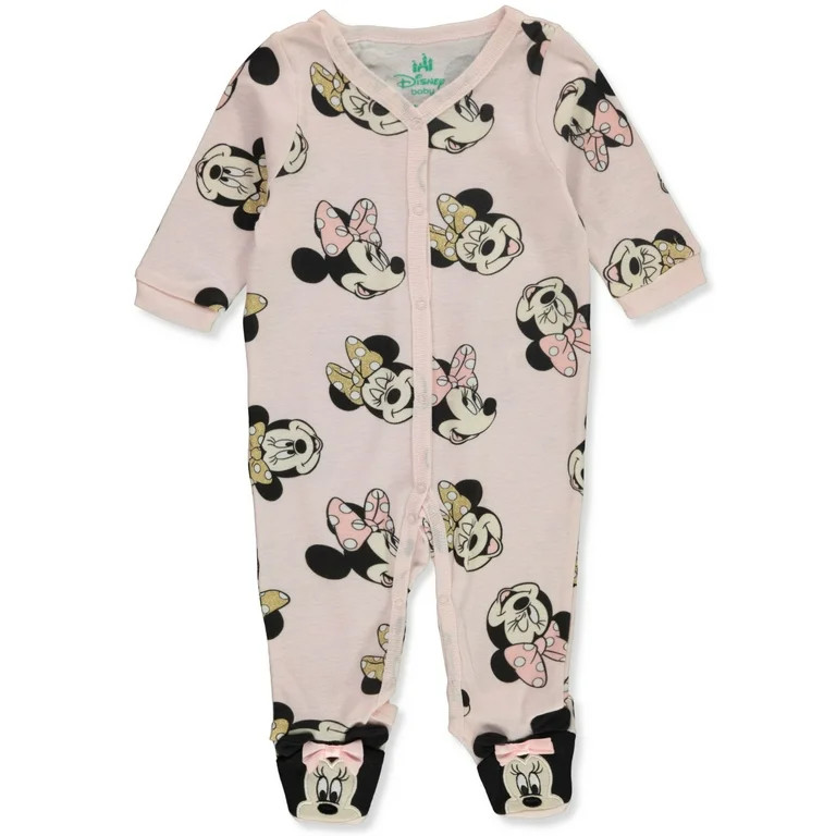 Disney Minnie Mouse Baby Girls' Footed Coveralls - pink/multi, 3 - 6 months (Newborn) | Walmart (US)