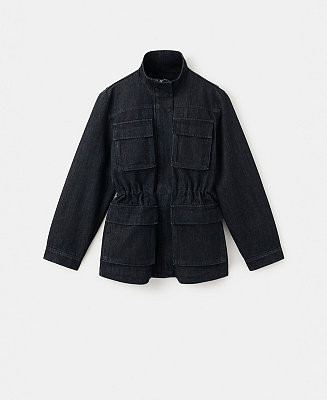 Women's Pockets Oversized Denim Barn Parka | Macy's