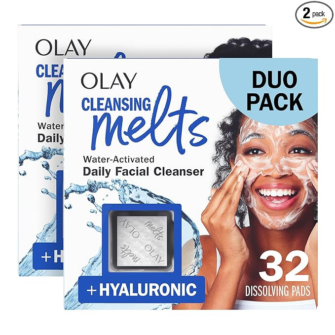 Olay Face Wash, Hyaluronic Acid Cleansing Melts, Fragrance-Free, Daily Use Gentle Cleanser, For A... | Amazon (US)