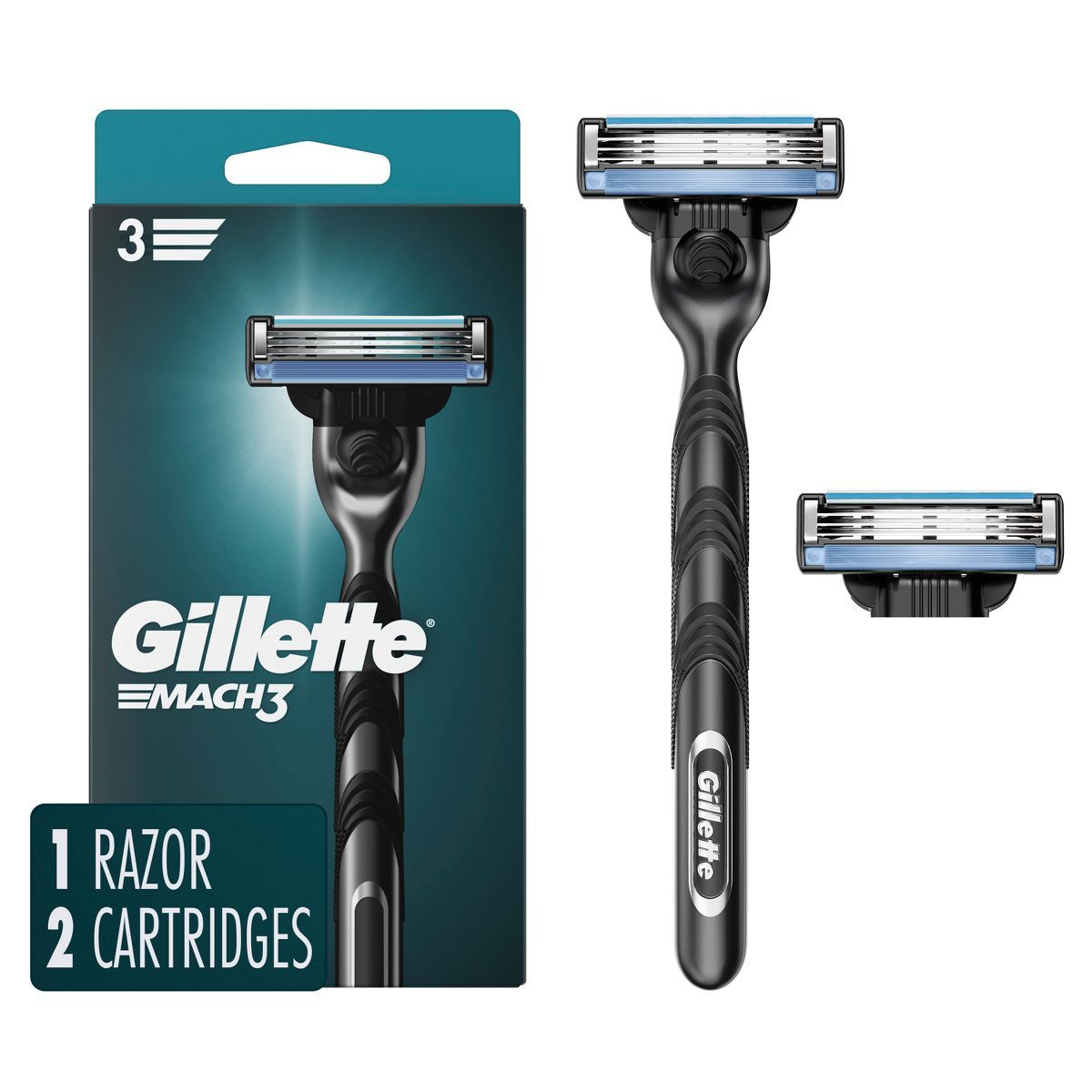Gillette Mach3 Men's Razor + 2 Razor Blade Refills | Target