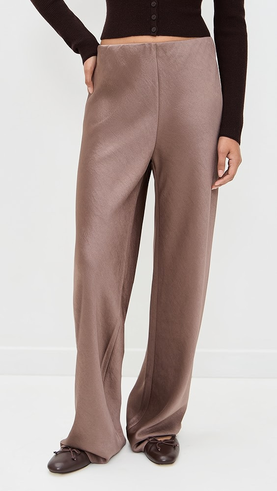 High Waist Fluid Satin Bias Pants | Shopbop