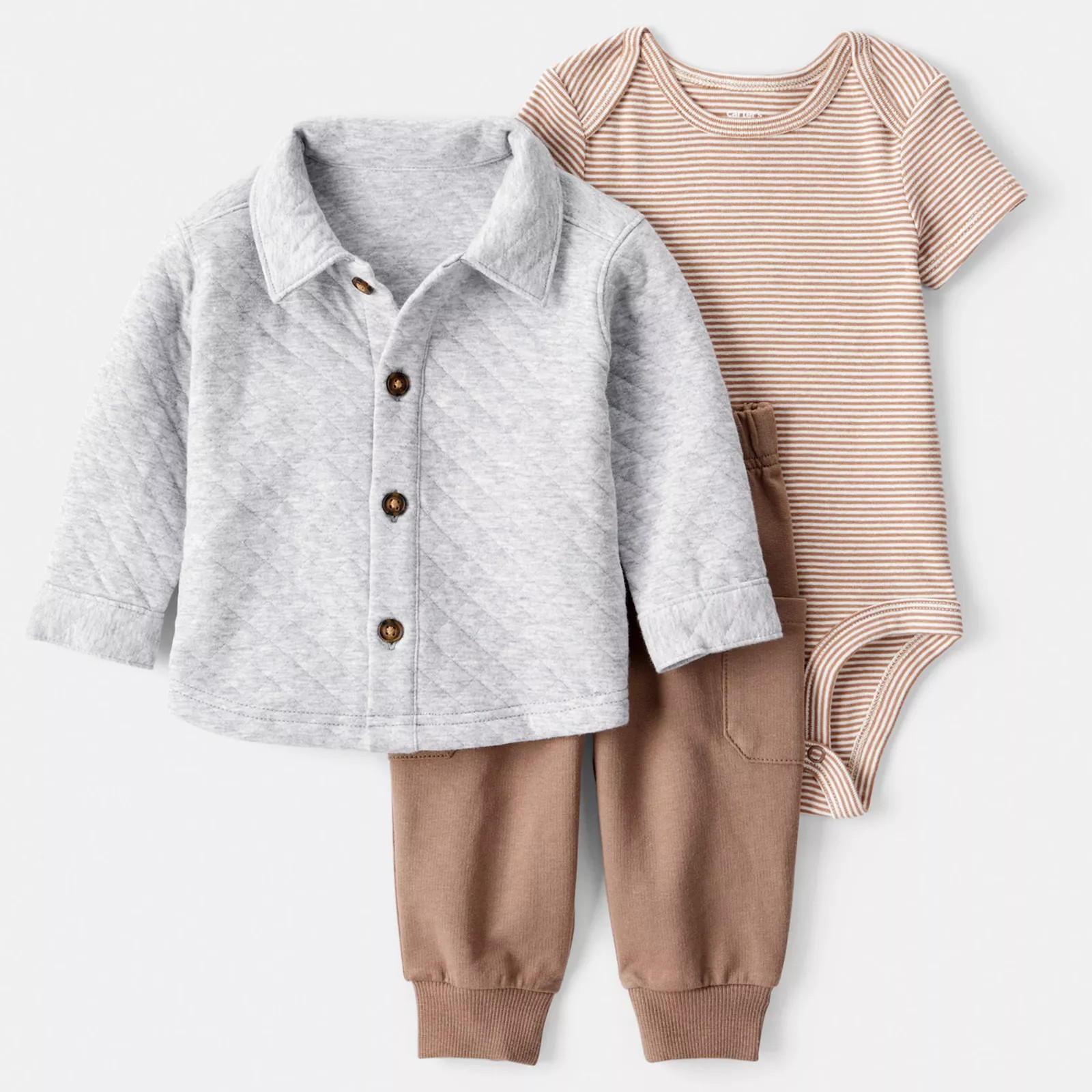 Baby Boy Carter's 3-pc. Cardigan, Bodysuit & Pant Set, Boy's, Size: Newborn, Gray | Kohl's