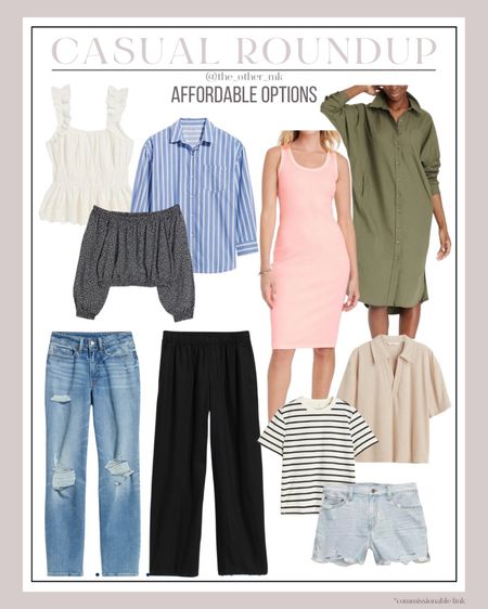 Casual outfit - closet staple - midsize closet - curvy closet - casual dress - casual spring - linen - easy tops - cutoff shorts 

#LTKSeasonal #LTKstyletip #LTKunder100