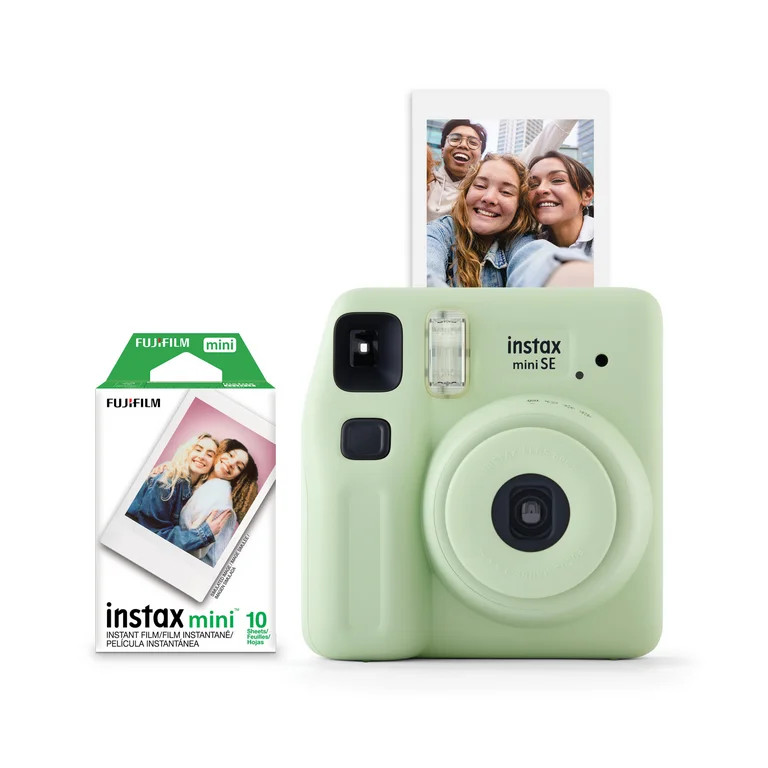 Fujifilm Instax Mini SE Instant Camera with Bonus 10 pack Mini Film, Seafoam Green (Value Pack) | Walmart (US)