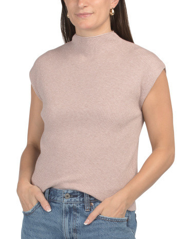 Cap Sleeve Mock Neck Sweater for Women | Polyester/Rayon/Nylon | Marshalls