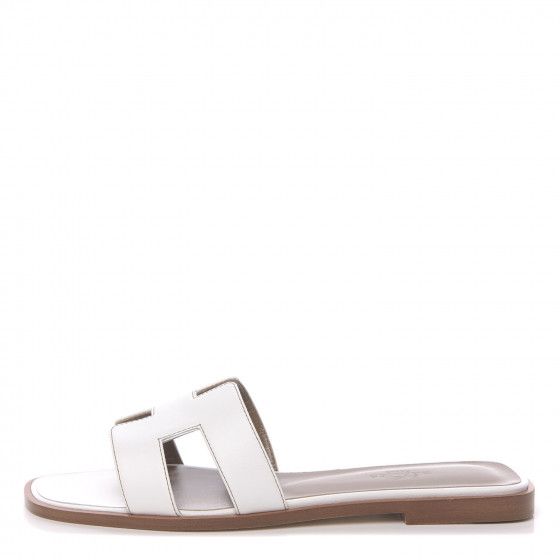 Box Calfskin Oran Sandals 37.5 White | Fashionphile