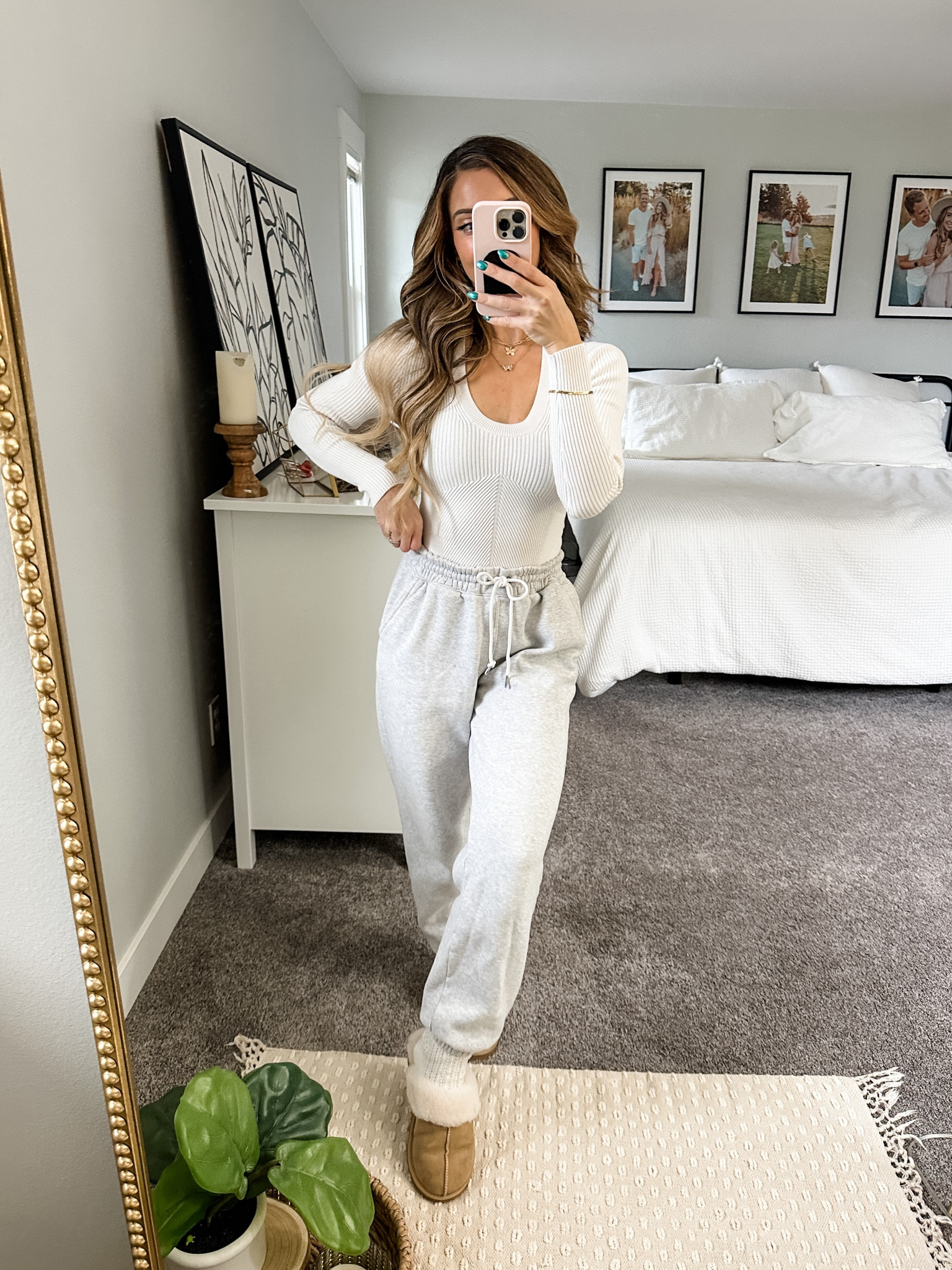 Abercrombie bodysuit // sweats & Amazon slippers

#LTKshoecrush #LTKfindsunder100 #LTKfindsunder50