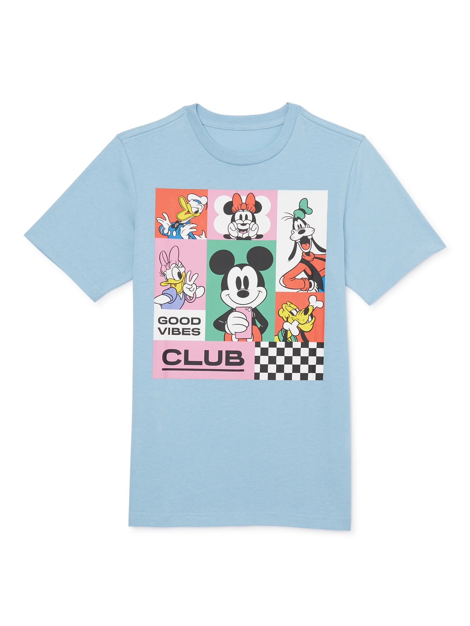 Disney Boys Mickey Mouse and Friends Good Vibes Club, Crew Neck, Short Sleeve, Graphic T-Shirt, S... | Walmart (US)