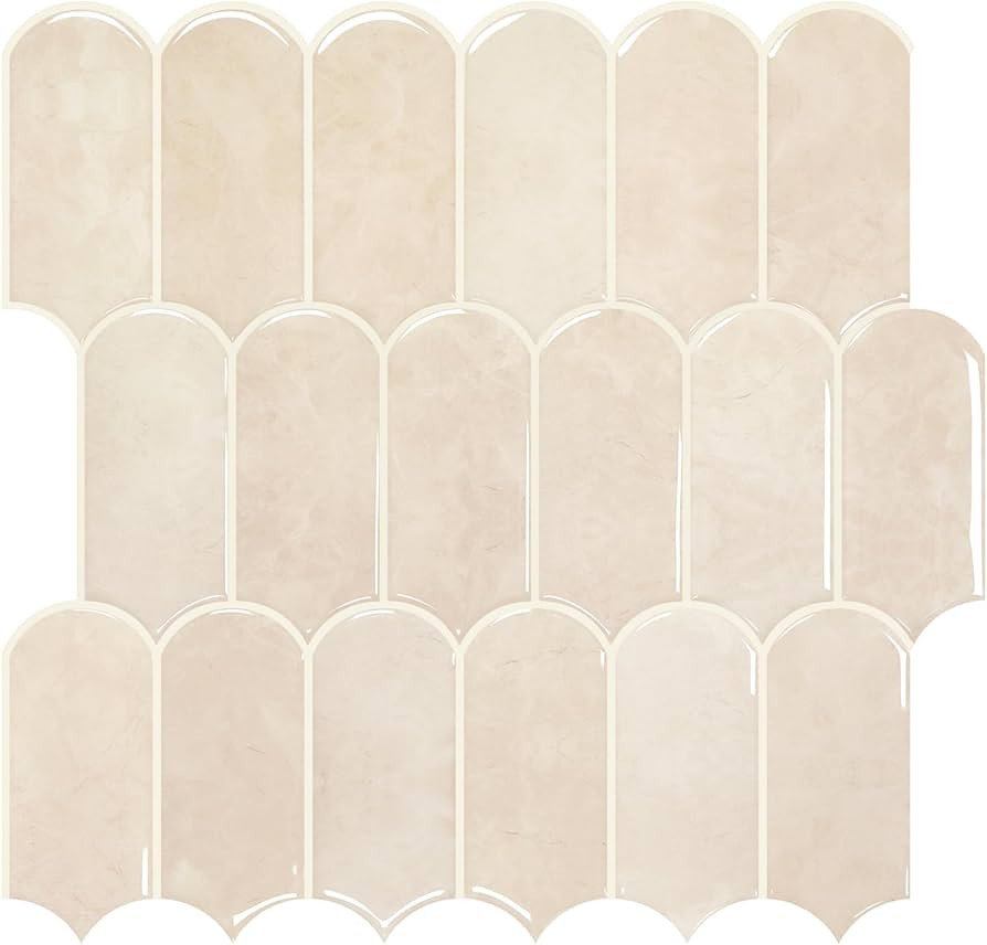 Vamos Tile Upgraded Thicker Design Peel and Stick Backsplash Tile, 10-Sheet Pinkish Beige Marble ... | Amazon (US)