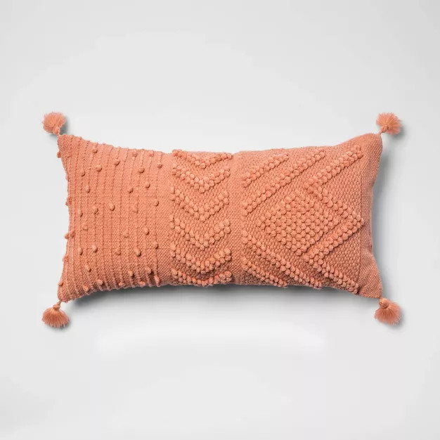 Oversize Embroidered Textured Lumbar Throw Pillow - Opalhouse™ | Target