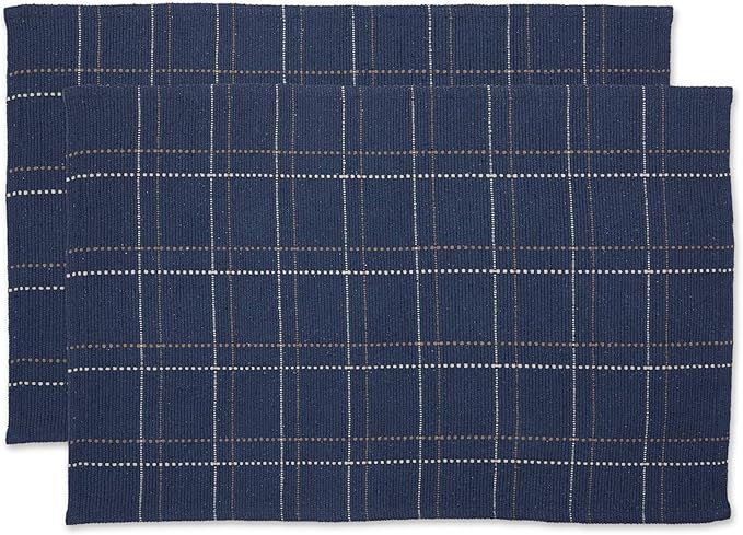 DII Woven Rugs Collection Recycled Yarn, Reversible, 2x3' Area Rug Set, French Blue Plaid, 2 Piec... | Amazon (US)