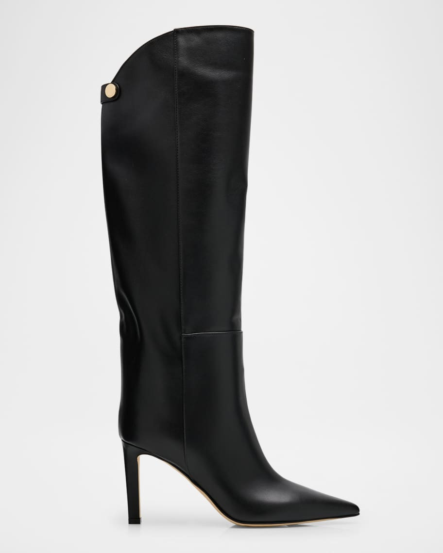 Jimmy Choo Alizze 85 Leather Knee-High Boots | Neiman Marcus