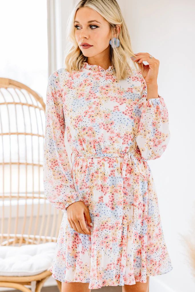 Right On Time Off White Ditsy Floral Dress | The Mint Julep Boutique