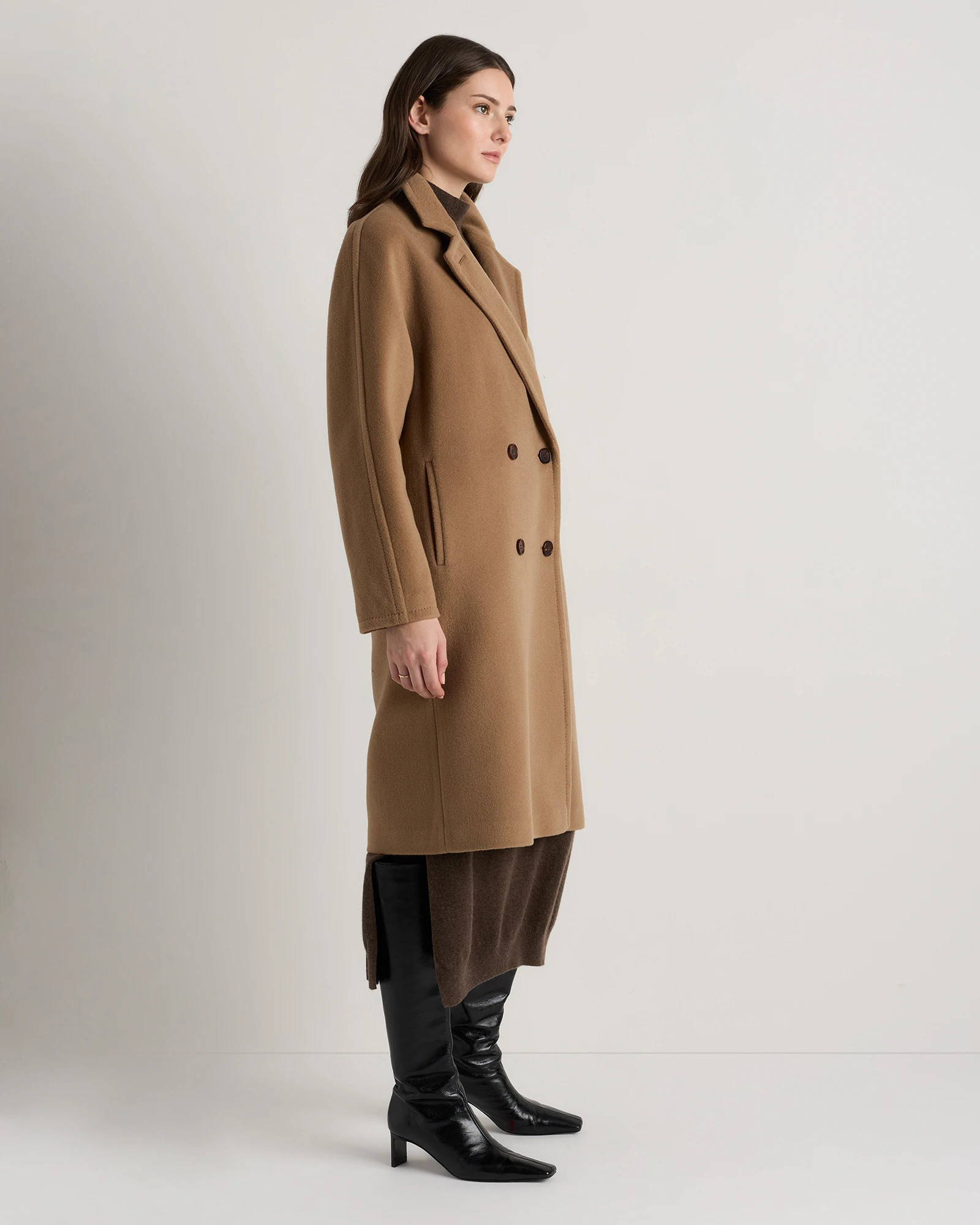 Wool Cashmere Double-Breasted Slouch Coat | Quince