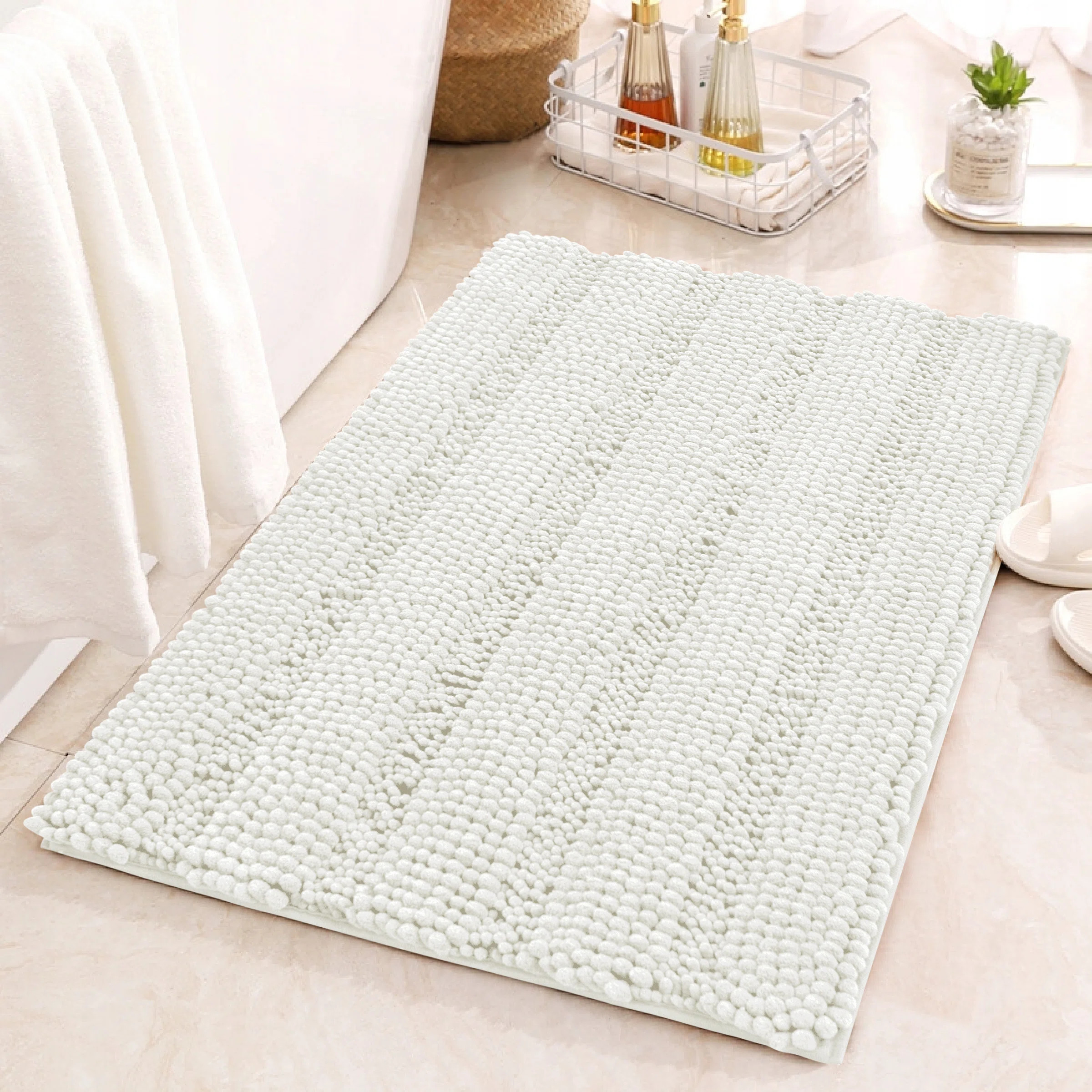 Symple Stuff Chenault Soft Thick Velvet Microfiber Chenille Bath Rug & Reviews | Wayfair | Wayfair North America