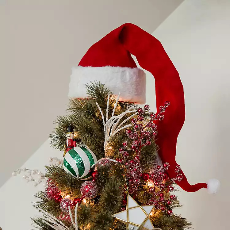 Santa Hat Christmas Tree Topper | Kirkland's Home