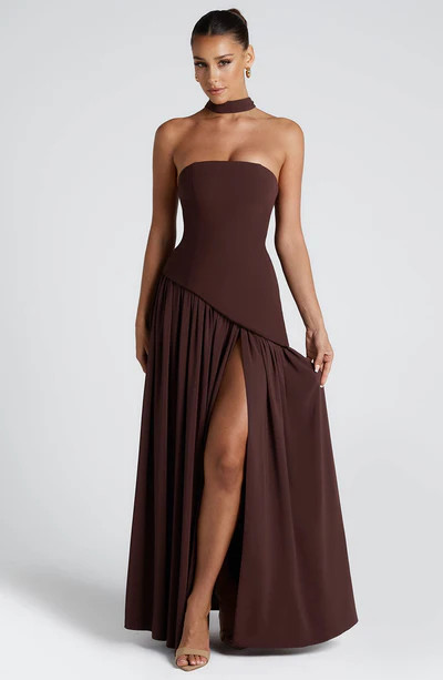 Maliyah Maxi Dress - Plum Brown | Babyboo (global)