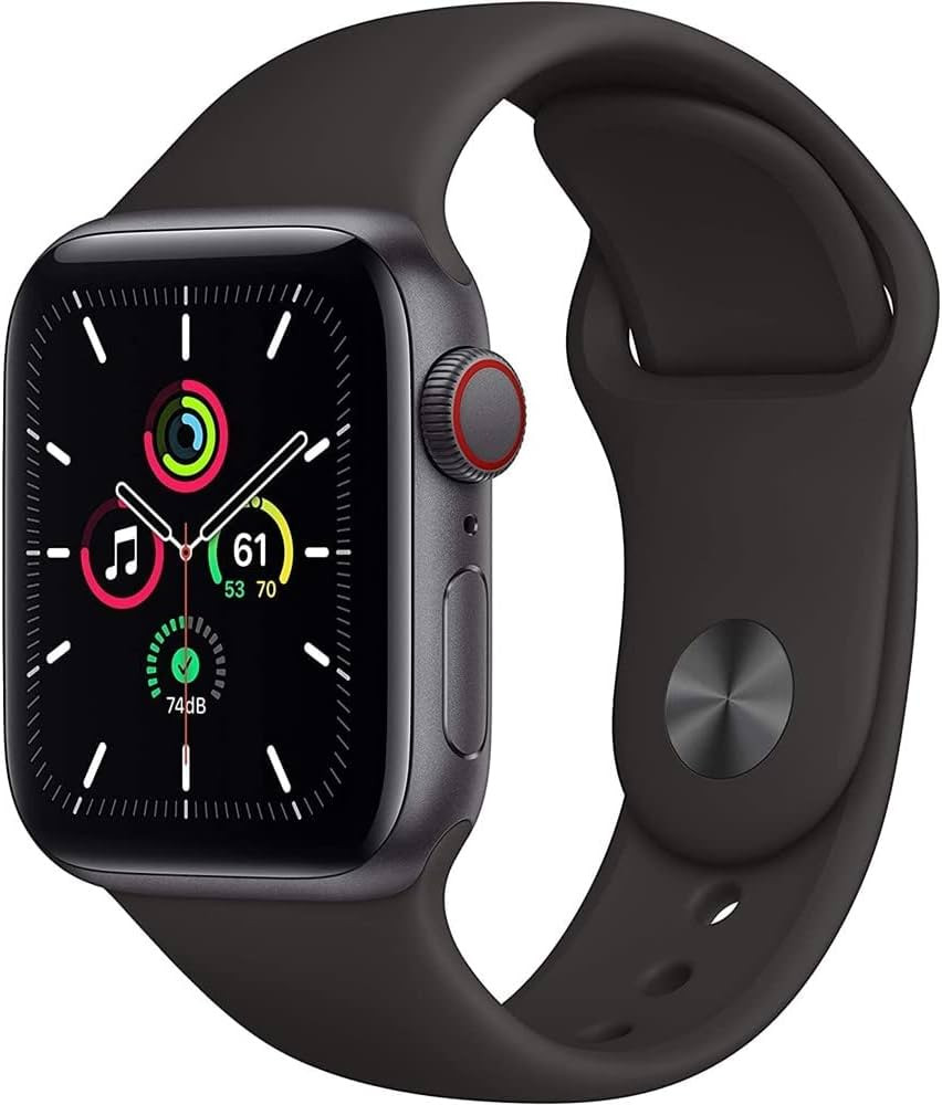 Apple Watch SE (GPS, 44mm) - Space Gray Aluminum Case with Black Sport Band (Renewed) | Amazon (US)