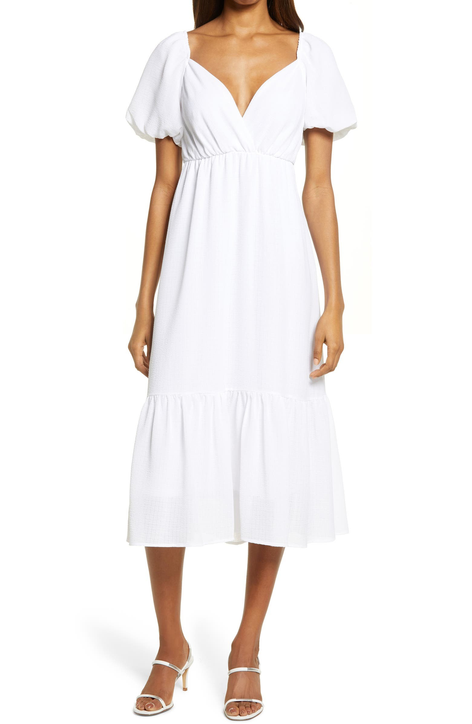 Balloon Tiered Midi Dress | Nordstrom