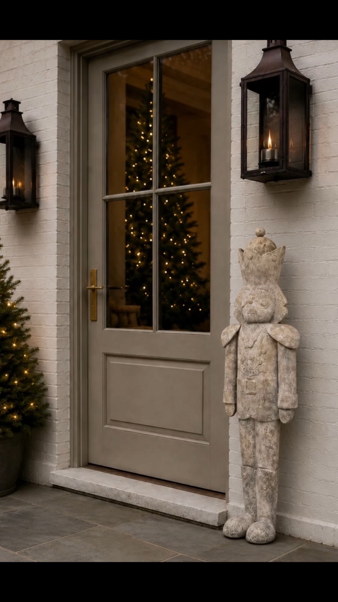 This stone-look nutcracker is perfect if you love elevated, neutral Christmas decor. It gives your front porch that custom designer feel without overwhelming the space.

#LTKSaleAlert #LTKHome