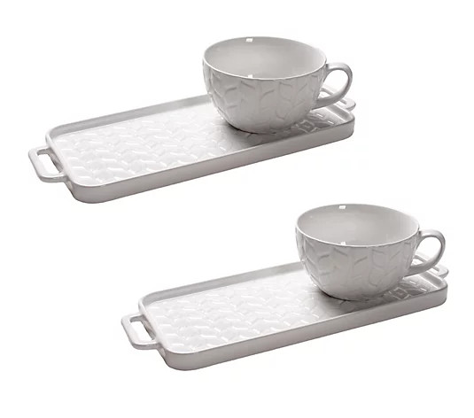 Temp-tations Carved Willow Set of (2) 16-oz Soup and Sandwich | QVC