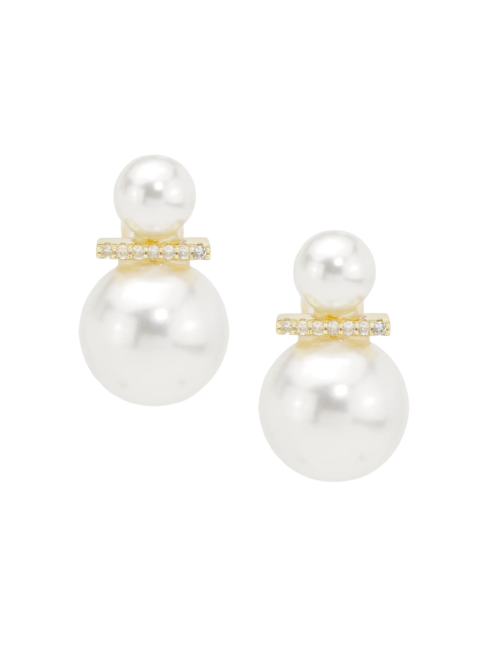 Sydney 14K-Gold-Plated, Shell Pearl & Cubic Zirconia Drop Earrings | Saks Fifth Avenue