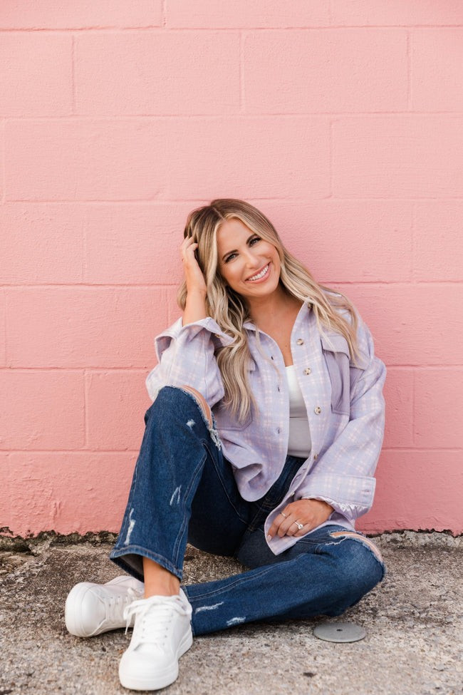 Mom Life Purple Plaid Shacket - Krista X Pink Lily | Pink Lily