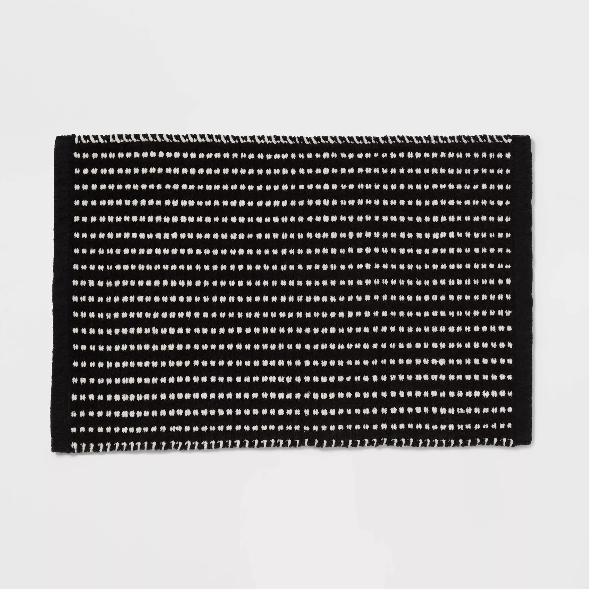 20"x30" Modern Chenille Bath Rug Black/White - Threshold™ | Target