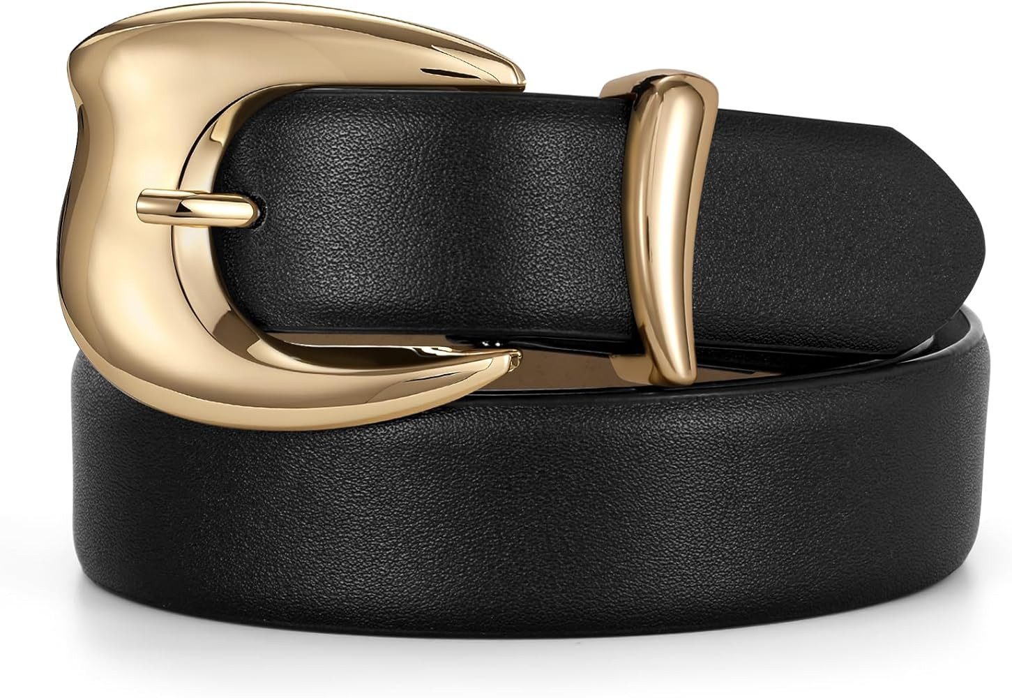 TRIWORKS Women Leather Belt for Jeans Pants Fashion Womens Waist Belts with Gold Chunky Buckle fo... | Amazon (US)