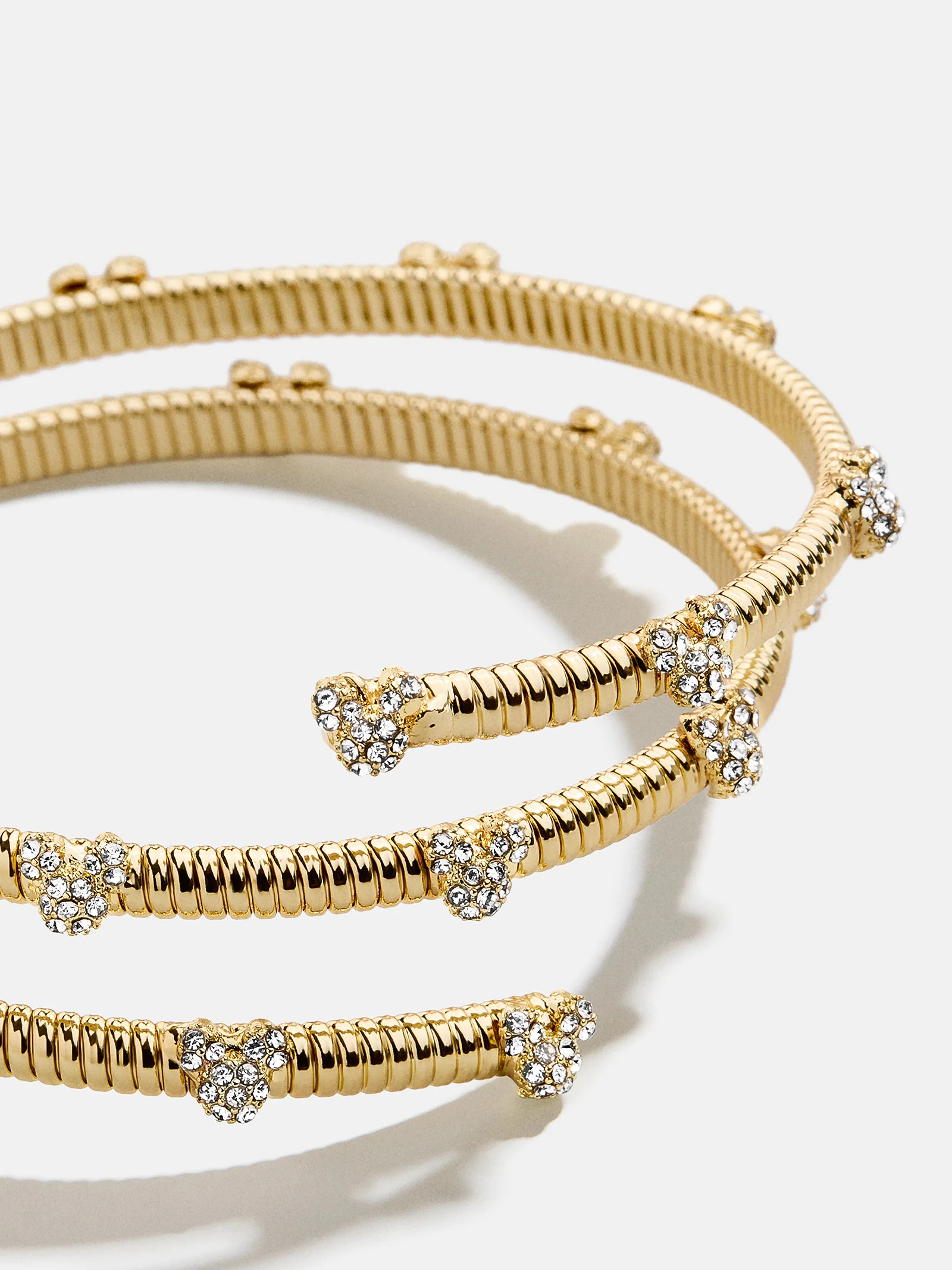 Disney Pavé Mickey Mouse Cuff Bracelet - Gold/Pavé | BaubleBar