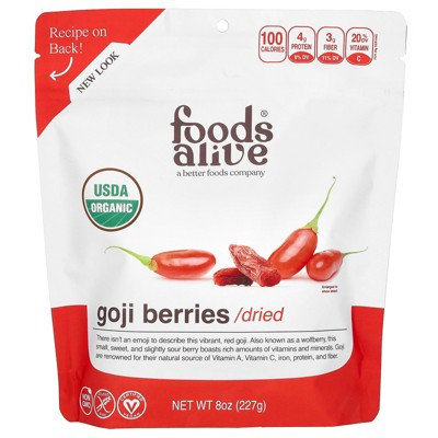 Foods Alive Organic Goji Berries, Dried, 8 oz (227 g) | Target