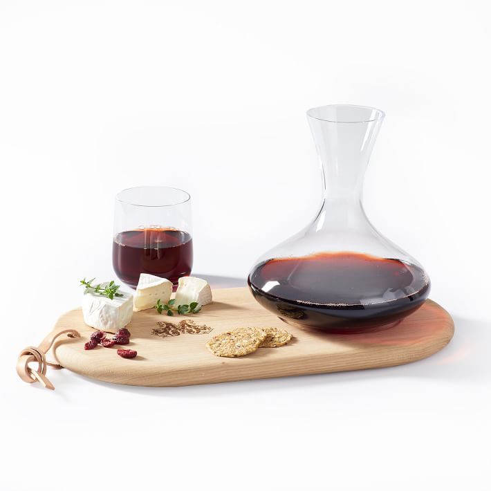 Oak Cheese Board & Wine Decanter Set | Mark and Graham